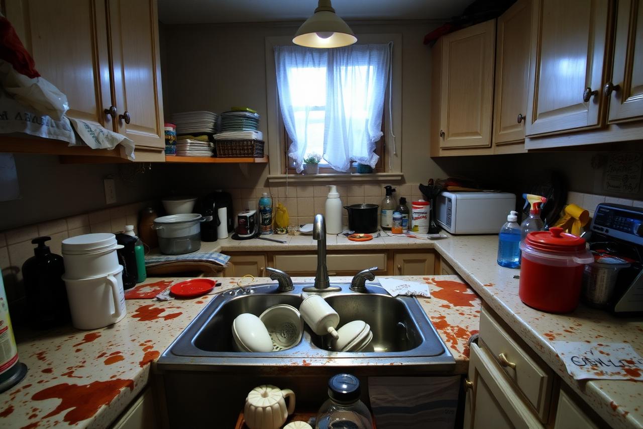 Before — kitchen before cleaning